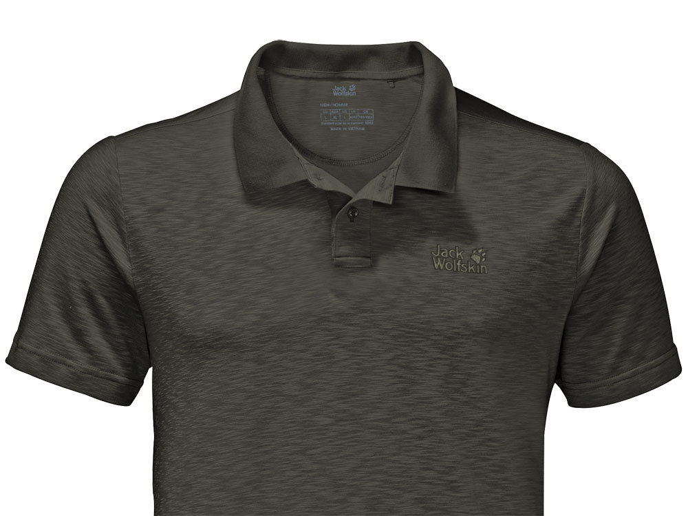 Jack Wolfskin Men s Travel Polo Dark Moss Outdoor Polo