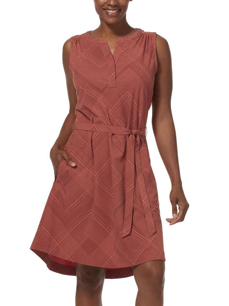 Royal Robbins Spotless Traveler Tank Dress (Terracotta Geo Dot Print)  Travel Dress