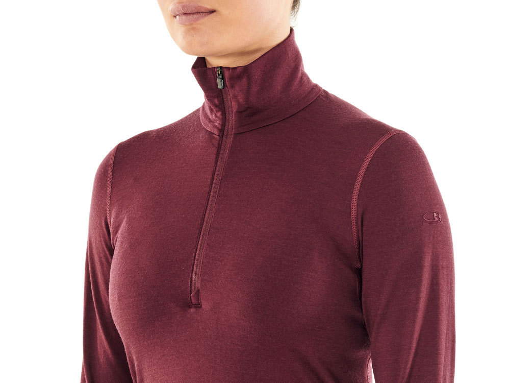 Icebreaker Womens 200 Oasis LS Half Zip (Redwood) Merino Underwear