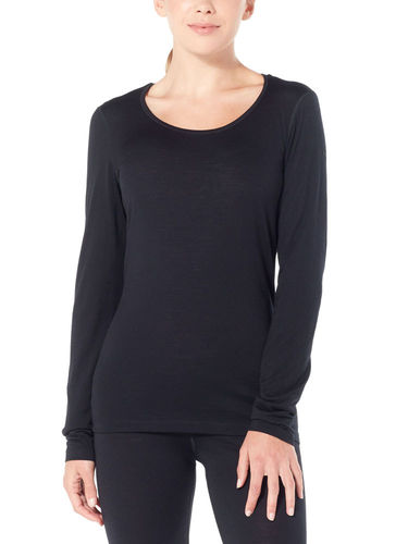 Icebreaker Dames 200 Oasis LS Scoop (Black)