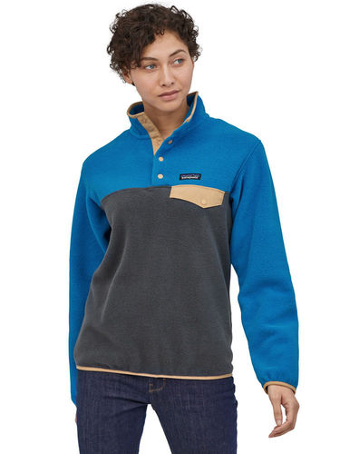 Patagonia Women's Lightweight Synchilla Snap-T Fleece Pullover (Smolder Blue w/Alpine Blue)