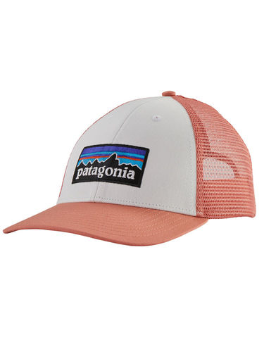 Patagonia P-6 Logo LoPro Trucker Hat (White w/Mellow Melon)