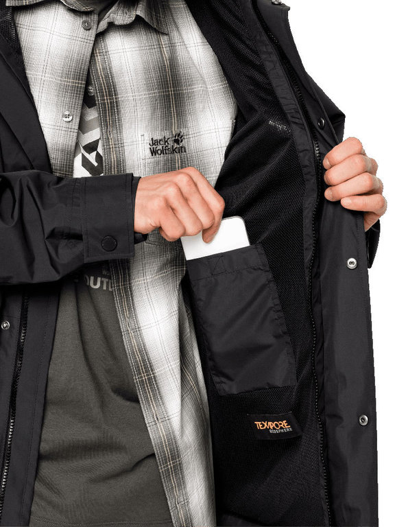 Jack Wolfskin Men s Cape Point Jacket Black Rainwear Jacket