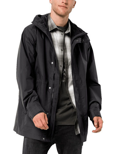Luchtpost werper Spaans Jack Wolfskin Men's Cape Point Jacket (Black) Rainwear Jacket