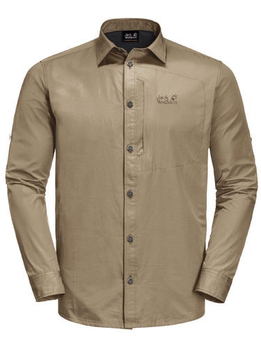 Jack Wolfskin Heren Lakeside Roll-Up Shirt (Sand Dune)