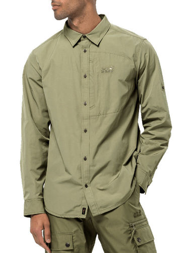 Jack Wolfskin Men's Lakeside Roll-Up Shirt (Khaki)