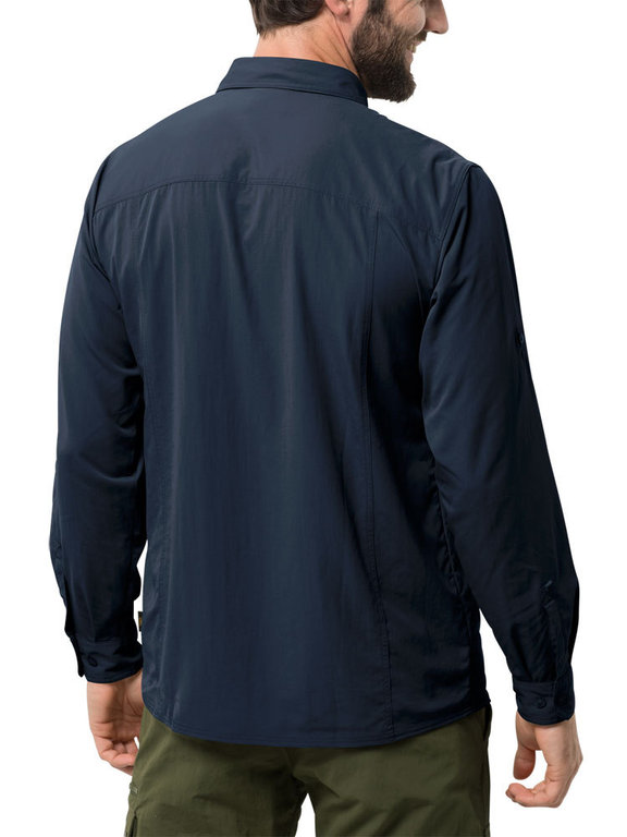 Jack Wolfskin Men s Atacama Roll Up Shirt Night Blue Safari Shirt