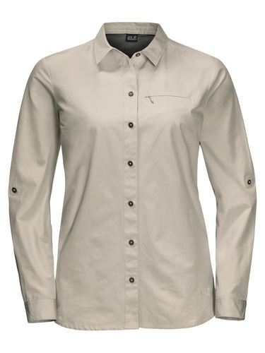 Jack Wolfskin Dames Lakeside Roll-Up Shirt (Dusty Grey)