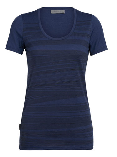 Icebreaker Dames Tech Lite SS Scoop 1000 Lines (Midnight Navy)