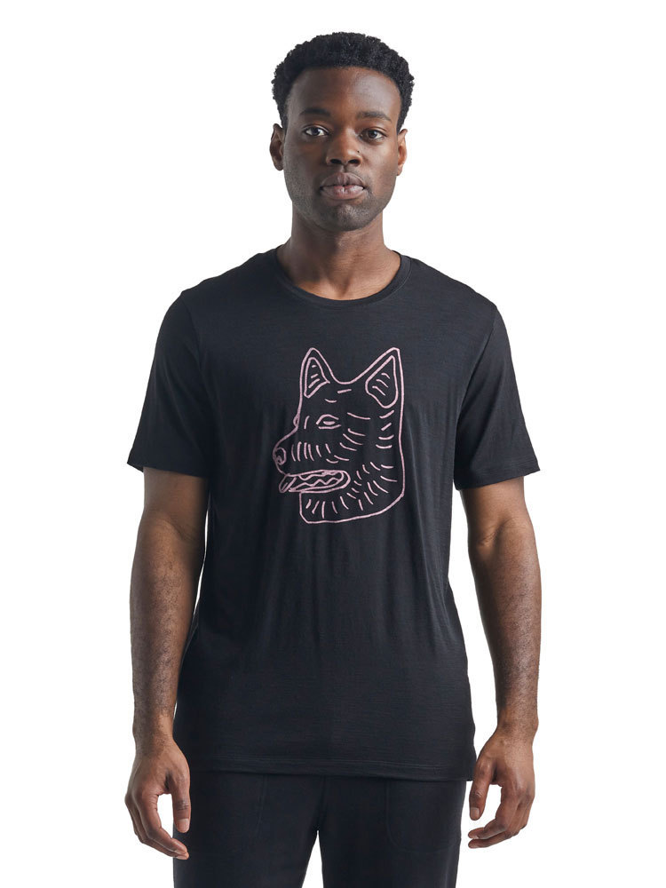 Icebreaker Men s Tech Lite SS Crewe Sheepdog Black TShirt