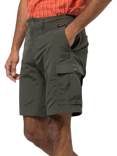 Jack Wolfskin Men's Canyon Cargo Shorts (Dark Moss)
