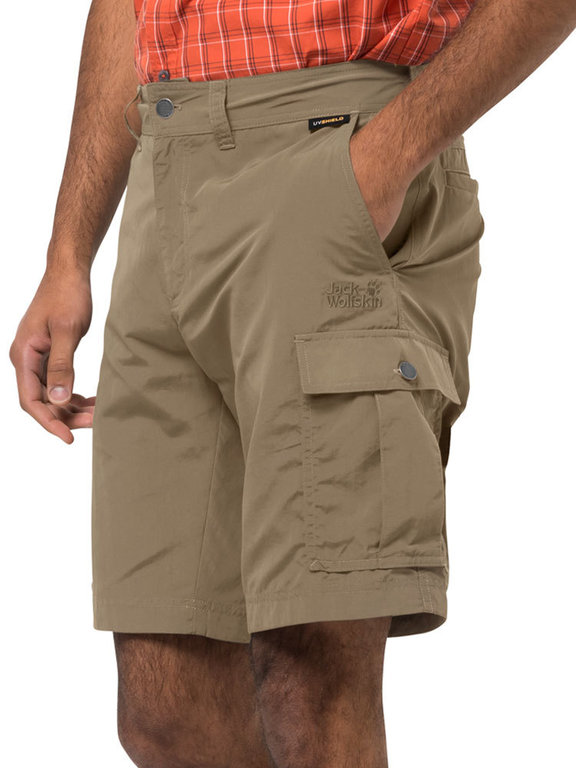 Jack Wolfskin Men's Canyon Cargo Shorts (Sand Dune) Supplex Nylon Shorts