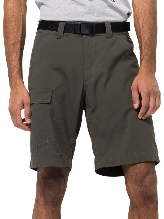 Jack Wolfskin Men's Hoggar Shorts (Dark Moss) Supplex Nylon Shorts