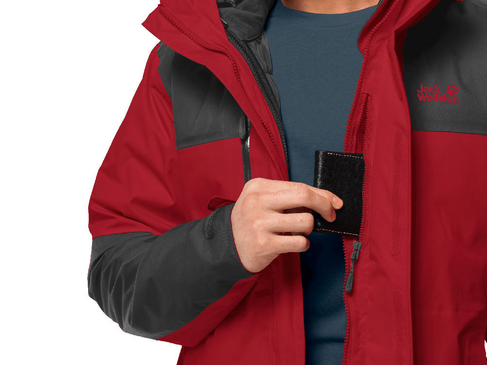 Werkloos Reden Vuilnisbak Jack Wolfskin Men's Jasper 3-in-1 Jacket (Red Lacquer) Outdoor Jacket
