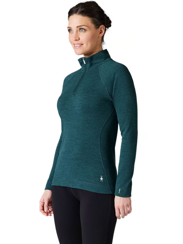 Smartwool Women's Merino 250 Base Layer 1/4 Zip (Twilight Blue Heather)  Merino Baselayer Underwear