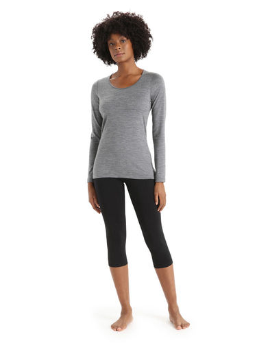 Icebreaker Dames 200 Oasis LS Scoop (Gritstone Heather)