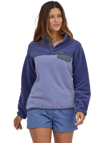 Patagonia Dames Lightweight Synchilla Snap-T Fleece Pullover (Light Current Blue)