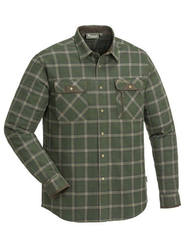 Pinewood Heren Prestwick Exclusive LS Shirt (Mossgreen/ Dark Brown)