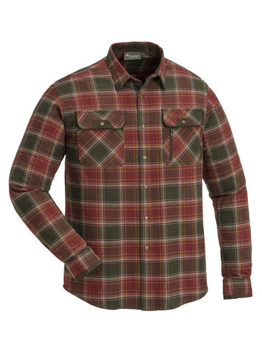 Pinewood Men's Prestwick Exclusive LS Shirt (Dark Copper/ Suede Brown)