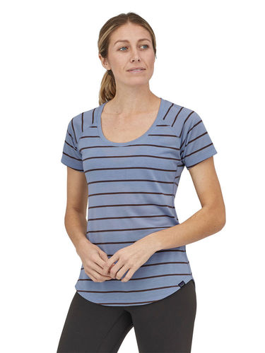 Patagonia Women's Cap Cool Trail Shirt (Furrow Stripe: Light Current Blue)