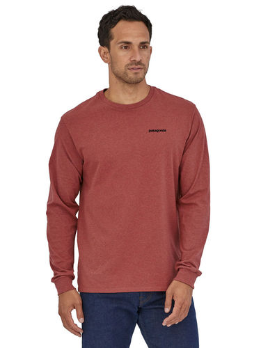 Patagonia Heren Long-Sleeved P-6 Logo Responsibili Tee (Rosehip)