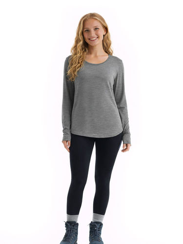 Icebreaker Women's Sphere-II LS Crewe - Metro Heather