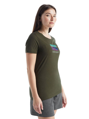 Icebreaker Dames Tech Lite II SS Tee Trailhead (Loden)