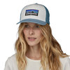 Patagonia P-6 Logo Trucker Hat (White w/Light Plume Grey)