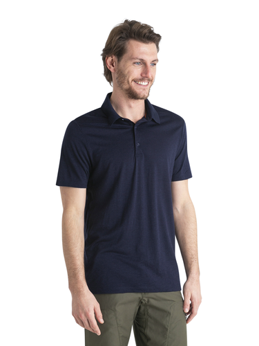 Icebreaker Men's Merino 150 Tech Lite III SS Polo (Midnight Navy)