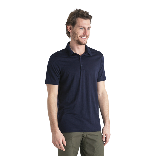 Icebreaker Men s Merino 150 Tech Lite III SS Polo Midnight Navy Merinowool Outdoor Apparel