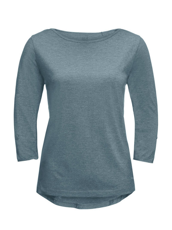 Jack Wolfskin Women's Coral Coast 3/4 Tee (Teal Grey) Tencel Top