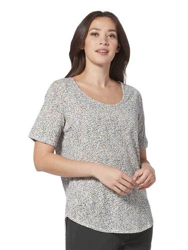 Royal Robbins Women's Featherweight Scoop Tee (Creme Makai Print)