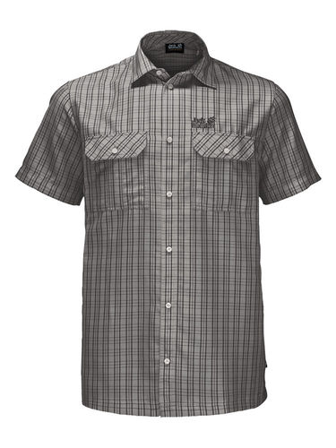 Jack Wolfskin Heren Thompson Shirt (Ash Grey Checks)