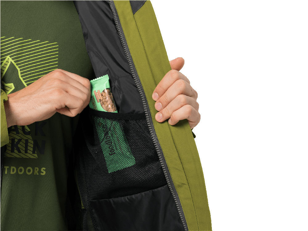 Jack Wolfskin Men s Peak Jacket Golden Cypress Rainwear Jacket