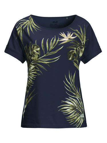 Jack Wolfskin Women's Tropical Leaf Tee (Midnight Blue)