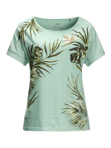 Jack Wolfskin Women's Tropical Leaf Tee (Light Jade)