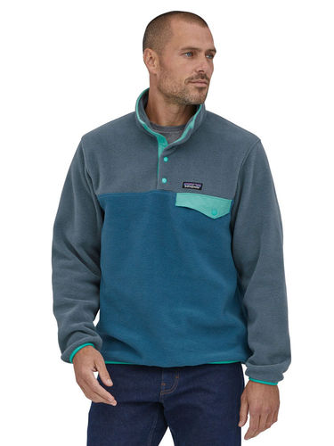 Patagonia Heren Lightweight Synchilla Snap-T Fleece Pullover (Wavy Blue)