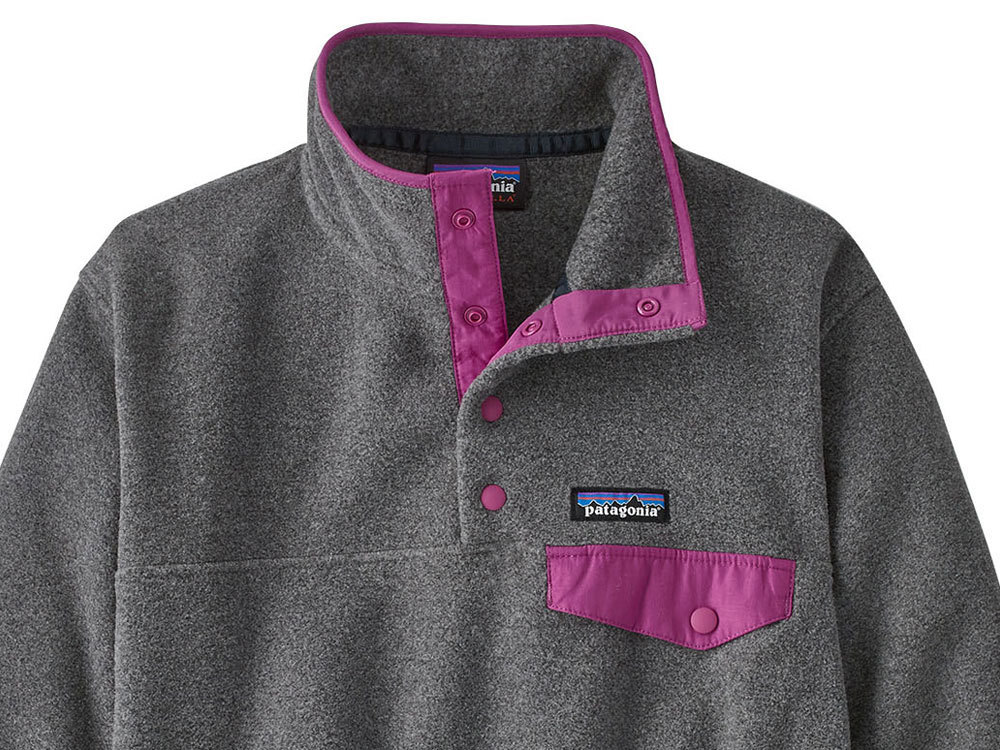 Grey and pink patagonia pullover best sale