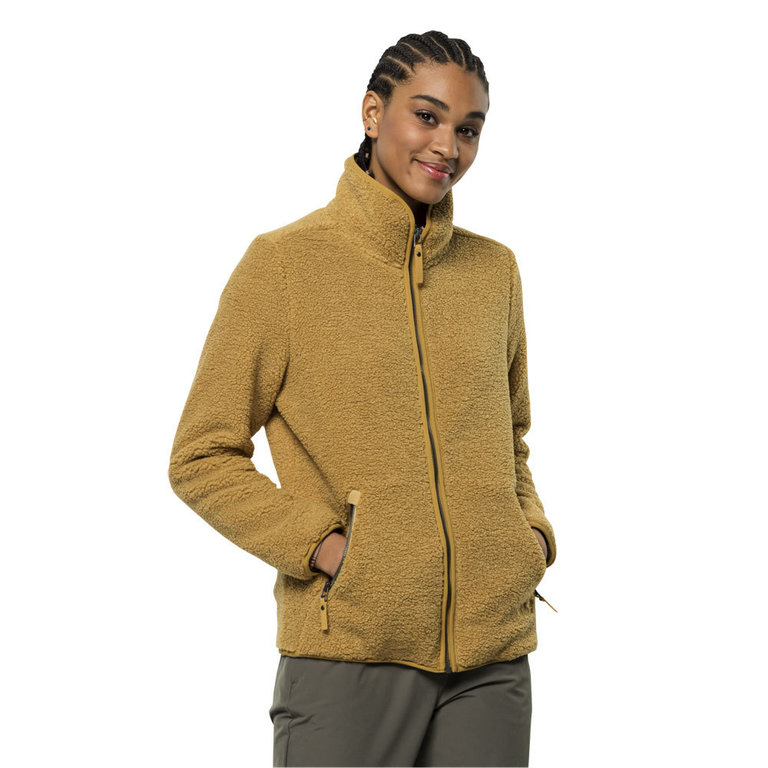 ritme Lunch halen Jack Wolfskin Dames High Curl Jacket (Amber Gold) Fleece