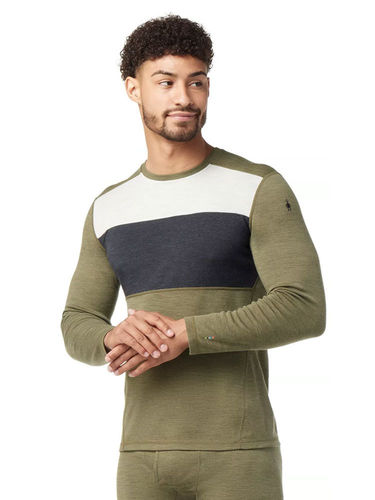 Smartwool Men's Classic Thermal Merino Base Layer Crew (Winter Moss  Heather) Merino Thermo Active Base Layer