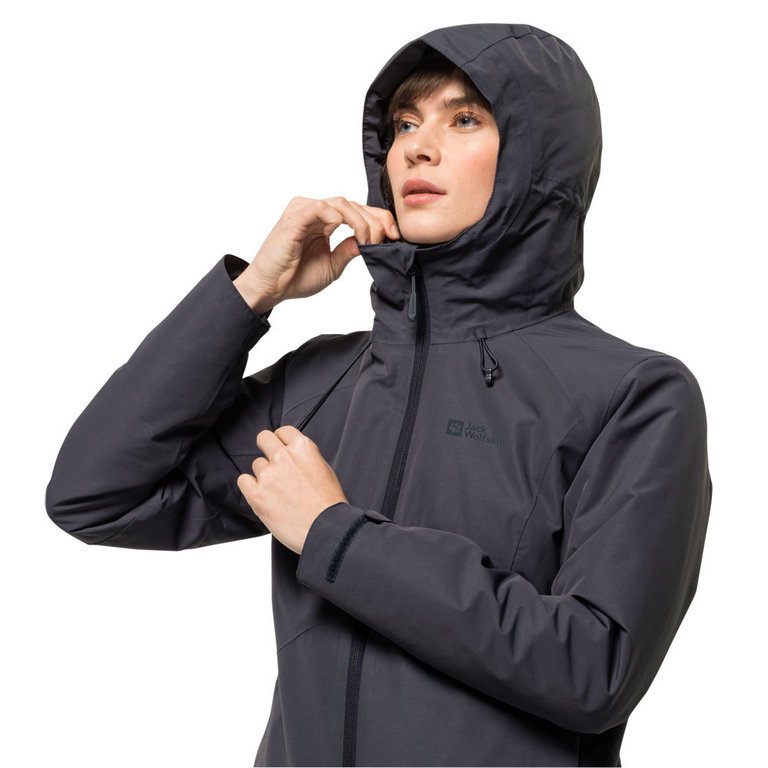 Jack Wolfskin Dames Heidelstein Insulated Jacket Graphite Winter Outdoor Jas