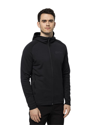 Jack Wolfskin Men's Heren Baiselberg Hooded FZ (Black)