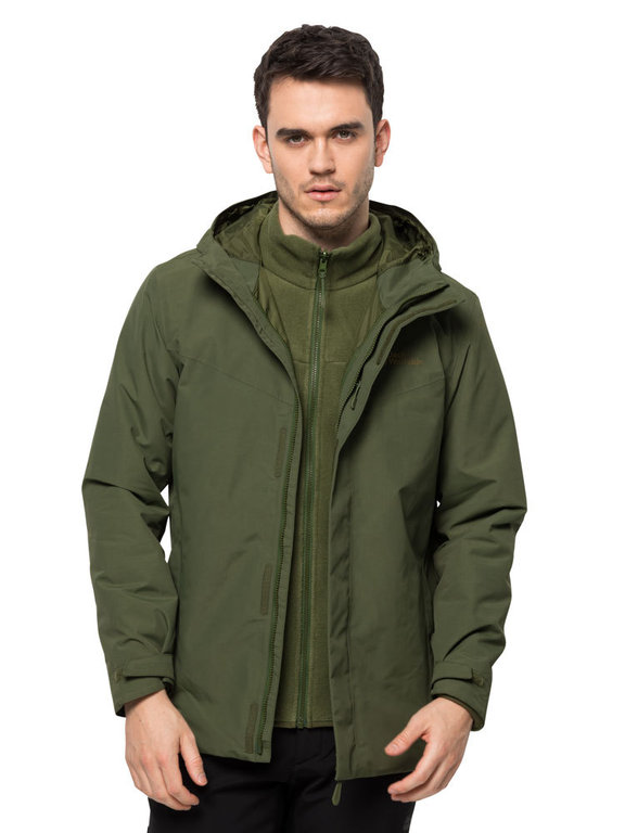 Jack Wolfskin Men s Altenberg 3 in 1 Jacket Greenwood Insulating Jacket