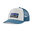 Patagonia P-6 Logo LoPro Trucker Hat (White w/Wavy Blue)