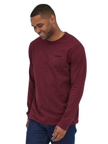 Patagonia Men's Long-Sleeved P-6 Logo Responsibili Tee (Sequoia Red)