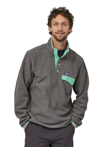 Patagonia Heren Lightweight Synchilla Snap-T Fleece Pullover (Nickel w/Early Teal)