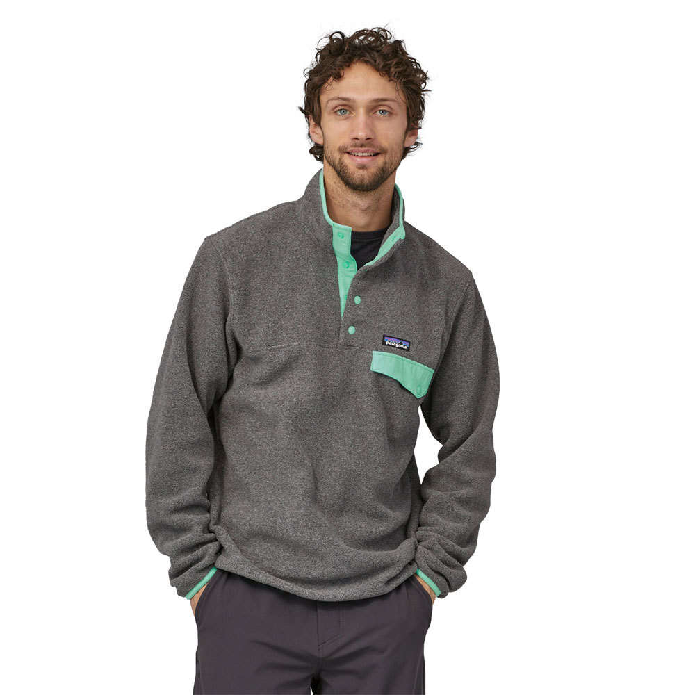 Patagonia Heren Lightweight Synchilla Snap-T Fleece Pullover (Nickel w/Early Teal)