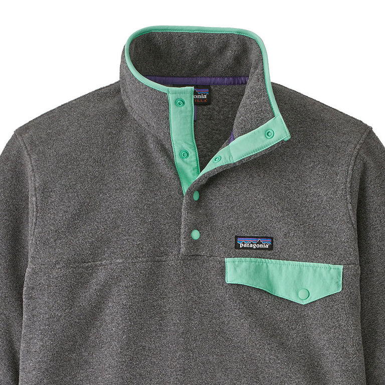 Patagonia Men s Lightweight Synchilla Snap T Fleece Pullover Nickel w Early Teal Fleece