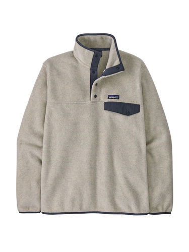 Patagonia Heren LW Synch Snap-T Pullover (Oatmeal Heather w/Smolder Blue)