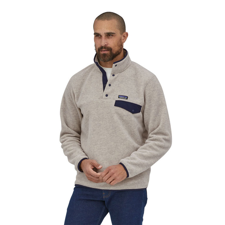 Patagonia Men's Lightweight Synchilla Snap-T Fleece Pullover (Oatmeal  Heather) Fleece